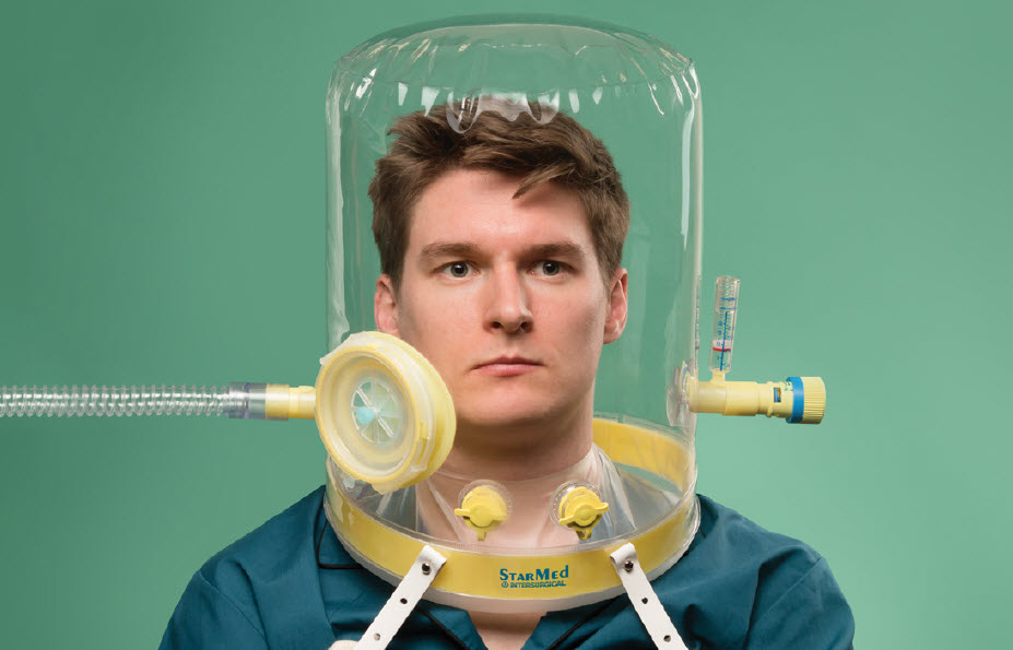 StarMed CaStar šalmas, skirtas CPAP, ypač didelio dydžio, kaklo apimtis > 50cm