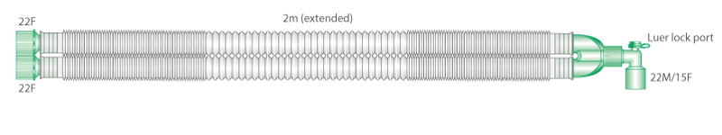22mm skersmens Compact™ reguliuojamo ilgio kvėpavimo sistema, sistemos ilgis 2.0m