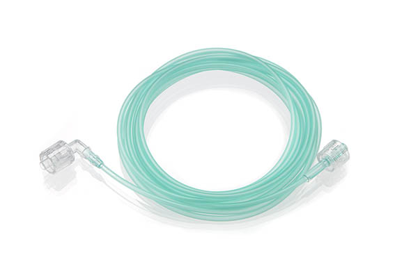 Iškvepiamų dujų monitoringo linija, 1.2mm ID, male luer jungtis/kampinė male luer jungtis, linijos ilgis 3.0m 