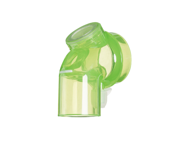 BiTrac® Select™ keičiama neventiliuojama, turinti vožtuvą nuo uždusimo, alkūnė su brochoskopijos anga 