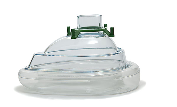 Ekonomiškos anesteziologinė veido kaukė su žaliu hook žiedu, suaugusiems, dydis 4, pajungimas 22F