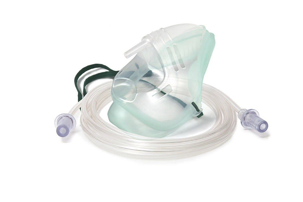 ECOLITE MEDIUM CONCENTRATION OXYGEN MASK, 2.1M TUBE NON PVC