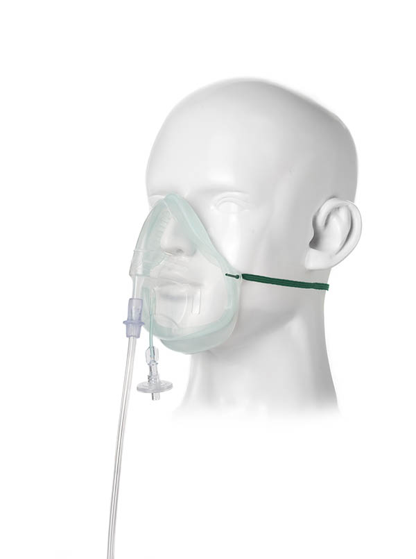 Sentri™ Intersurgical EcoLite™, suaugusiems, kaukė su filtru ir deguonies vamzdeliu, ilgis 2.1m