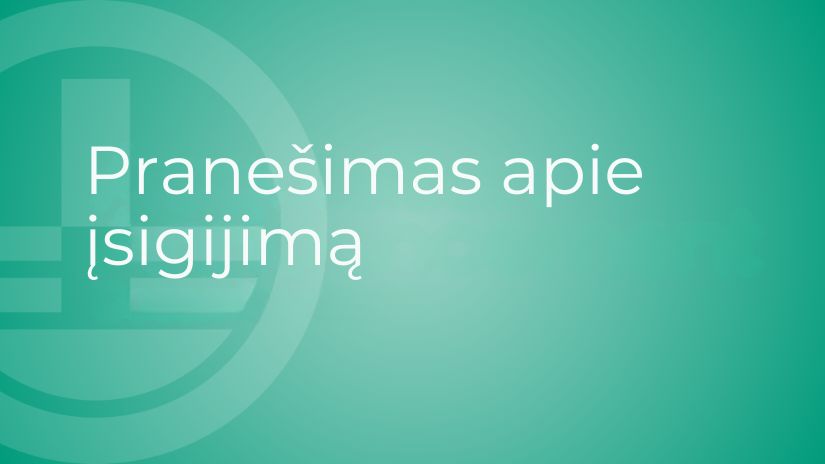 Pranešimas apie įsigijimą