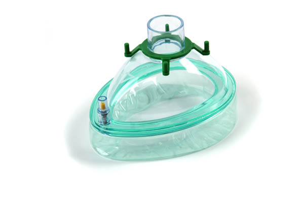 Anesteziologinė veido kaukė, vanilės kvapo, su žaliu hook žiedu, suaugusiems, dydis 4, pajungimas 22F 