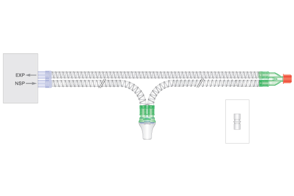 22mm diametro Smoothbore lygiasienė kvėpavimo sistema su drėgmės rinktuvu, sistemos ilgis 1.5m