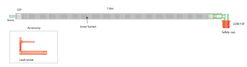Mapleson D Bain bendraašė kvėpavimo sistema, skirta naudoti su Bain jungtimis (be vožtuvo ar maišo), sistemos ilgis 1.6m