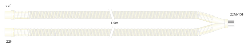 22mm skersmens skaidri Hytrel® kvėpavimo sistema, sistemos ilgis 1.5m